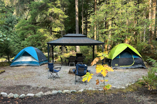 Boulder Basin campsite among the trees